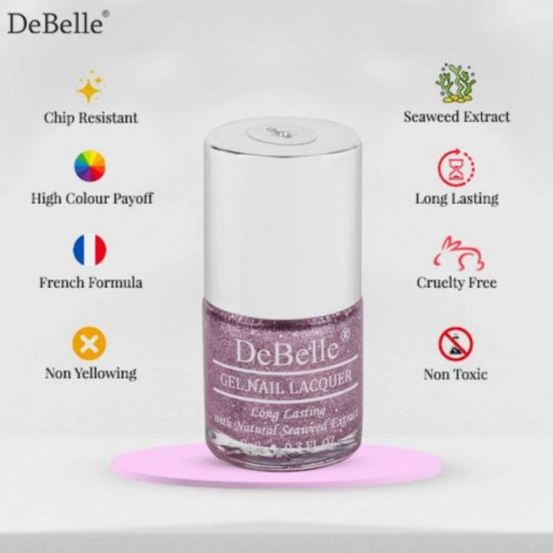 DeBelle Gel Nail Lacquer Ophelia & Lime Lush Nail Lacquer Remover Wipes Combo
