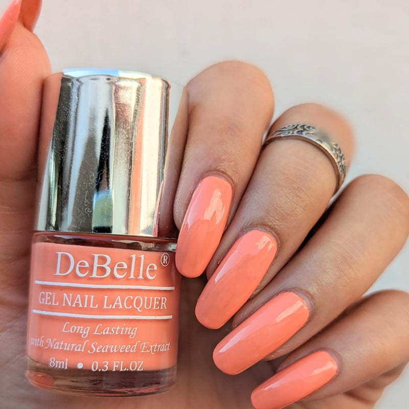 DeBelle Gel Nail Lacquer Peach Pannacotta (Creamy Peach), 8ml