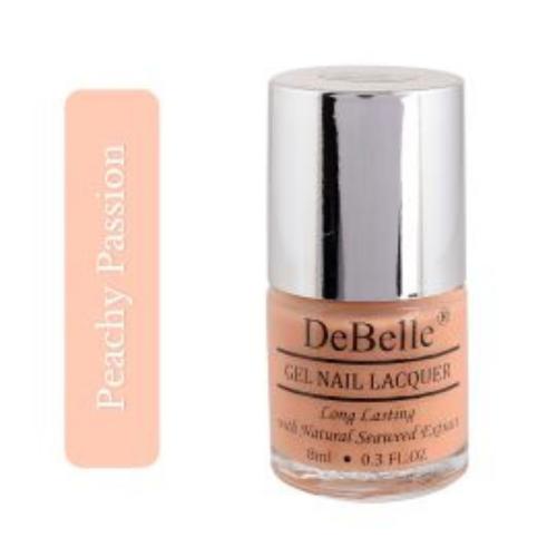 An elegant pastel shade -DeBellegel nail color Peachy Passion.Shop online at DeBelle cosmetix online store.