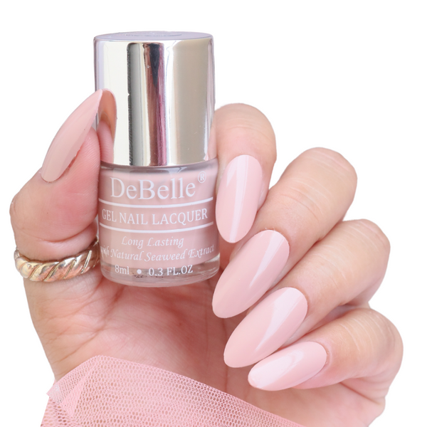 DeBelle Gel Nail Lacquer Peony Blossom - (Light Pink Nail Polish), 8ml