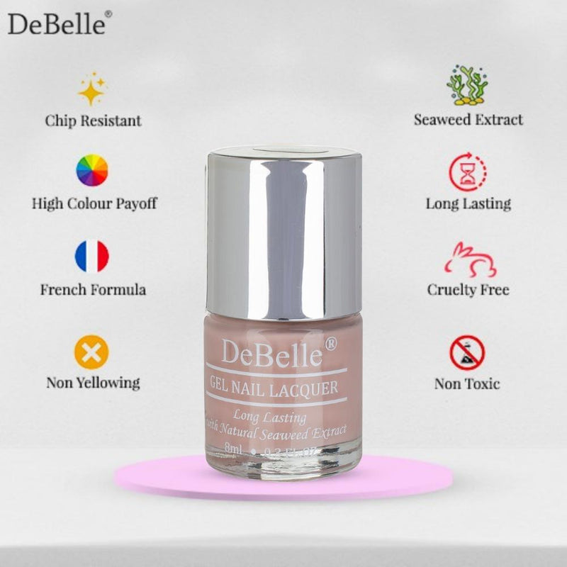 DeBelle Gel Nail Lacquer Peony Blossom & Lime Lush Nail Lacquer Remover Wipes Combo