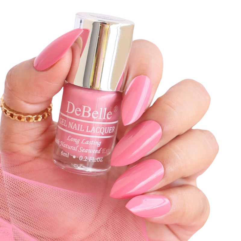 DeBelle Gel Nail Lacquer Plush Paula (Suede Pink Mauve Nail Polish), 6 ml