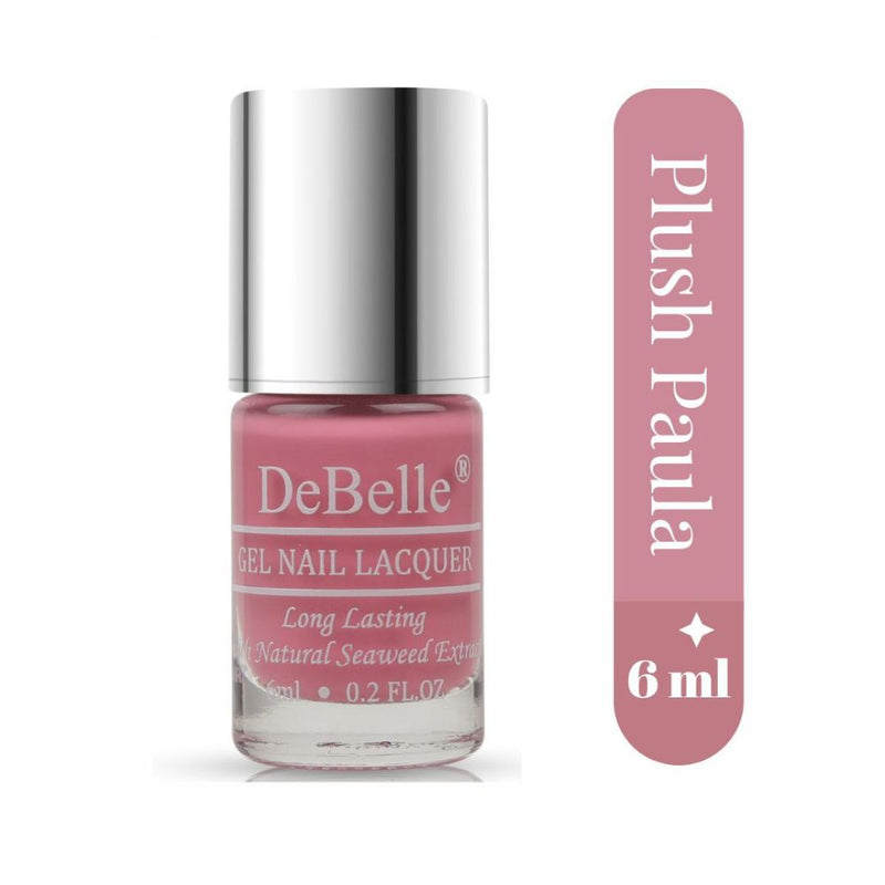 DeBelle Gel Nail Lacquer Plush Paula (Suede Pink Mauve Nail Polish), 6 ml