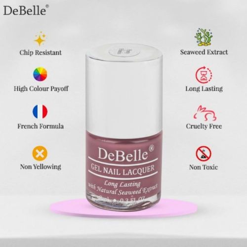 DeBelle Gel Nail Lacquer Pretty Petunia & Lime Lush Nail Lacquer Remover Wipes Combo
