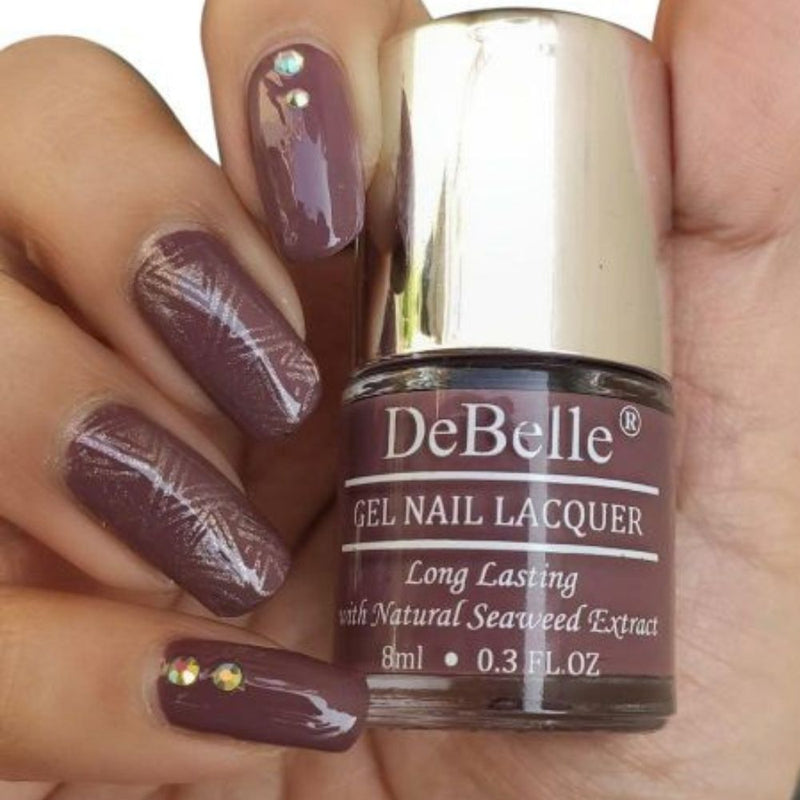 DeBelle Gel Nail Lacquer Pretty Petunia - (Vintage Mauve Nail Polish), 8ml