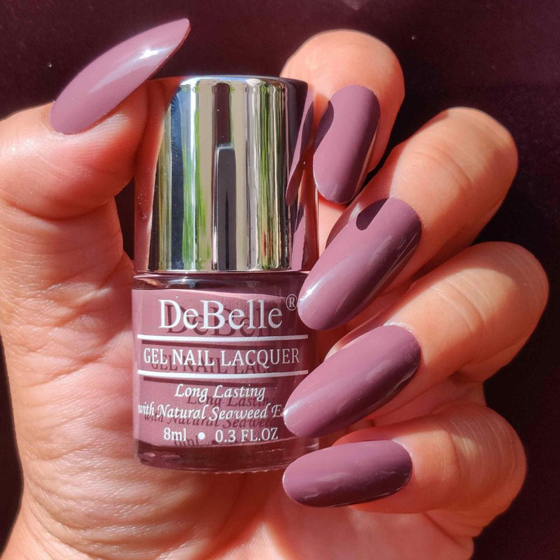 DeBelle Gel Nail Lacquer Pretty Petunia - (Vintage Mauve Nail Polish), 8ml
