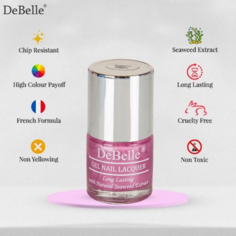 DeBelle Gel Nail Lacquer Roselin Fiesta - (Light Pink Nail Polish), 8ml