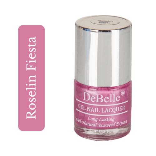 Apt  for parties  and weddings - DeBelle gel nail color Roseline Fiesta. Available at DeBelle Cosmetix online store with COD facility.
