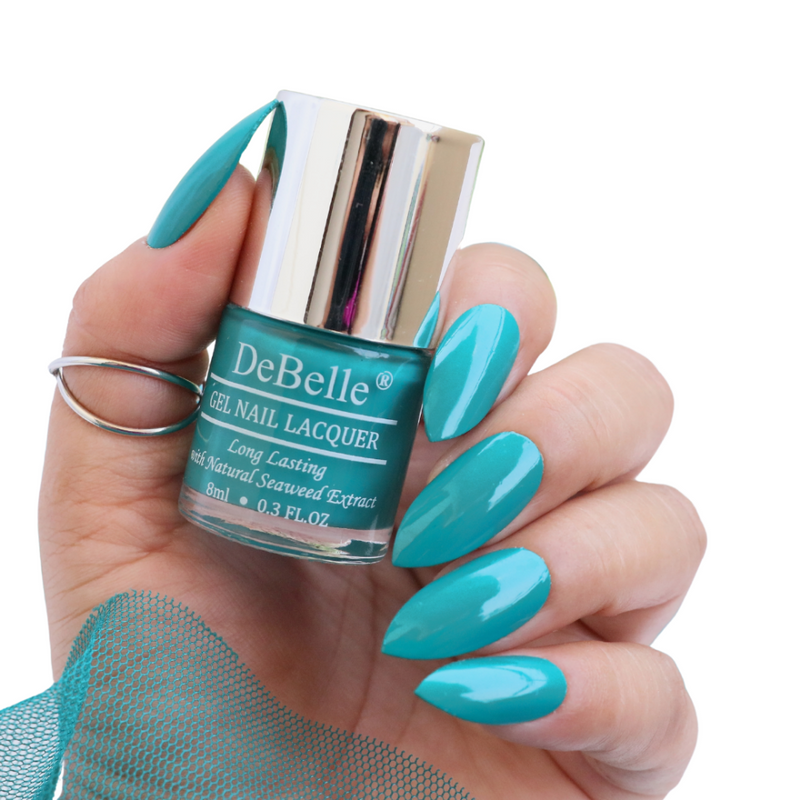 DeBelle Gel Nail Lacquer Royale Cocktail - (Turquoise Blue Nail Polish), 8ml