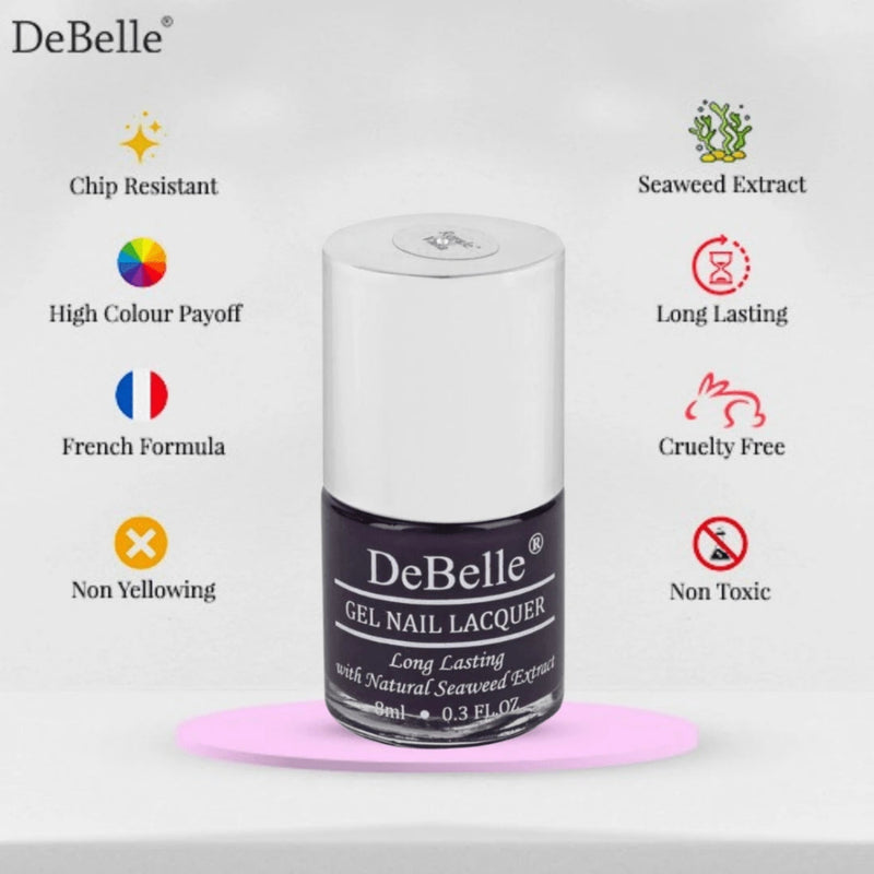 DeBelle Gel Nail Lacquer Royale' Viola - (Dark Violet Nail Color), 8ml