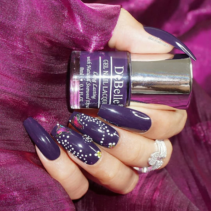 DeBelle Gel Nail Lacquer Royale' Viola - (Dark Violet Nail Color), 8ml