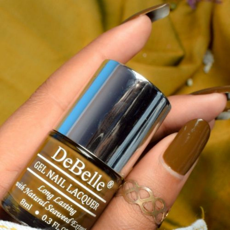 DeBelle Gel Nail Lacquer Rusty Henna (Henna Brown Nail Polish), 8ml