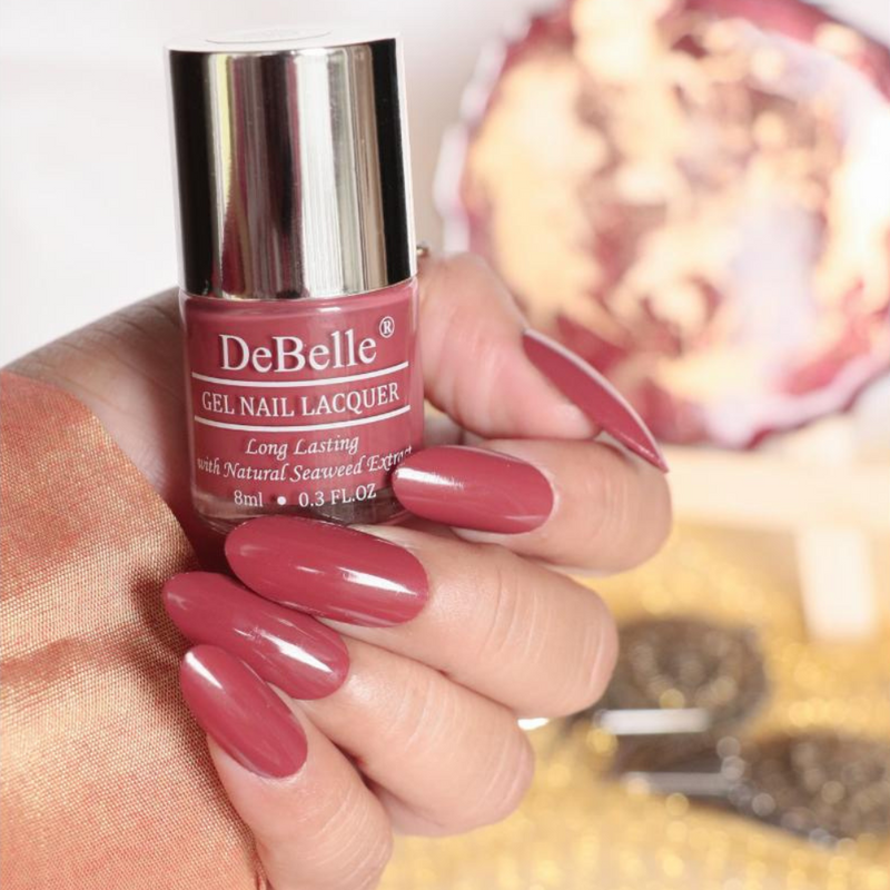 DeBelle Gel Nail Lacquer Scarlet Ruby - (Pastel Burgundy Nail Polish), 8ml