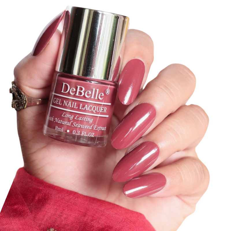 DeBelle Gel Nail Lacquer Scarlet Ruby - (Pastel Burgundy Nail Polish), 8ml