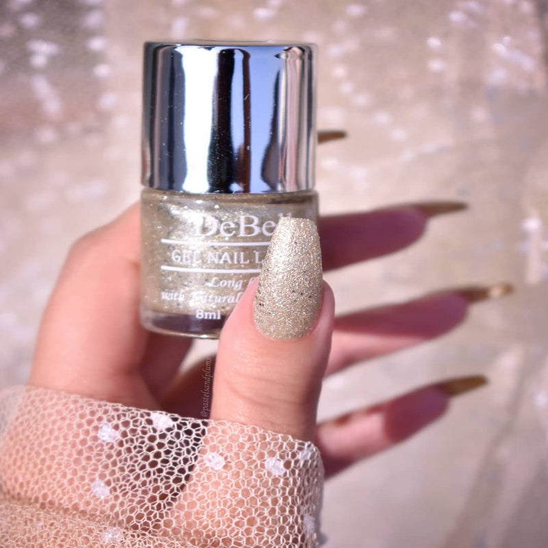 DeBelle Gel Nail Lacquer Sirius - (Gold With Silver Glitter Nail Polish), 8 ml