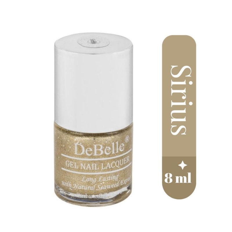 DeBelle Gel Nail Lacquer Sirius - (Gold With Silver Glitter Nail Polish), 8 ml
