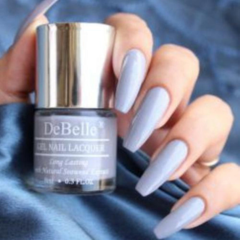 DeBelle Gel Nail Lacquer Sombre Grey - (Light Grey Nail Polish), 8ml