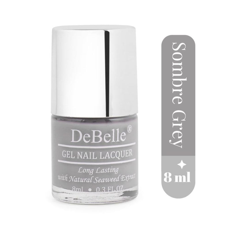 DeBelle Gel Nail Lacquer Sombre Grey - (Light Grey Nail Polish), 8ml
