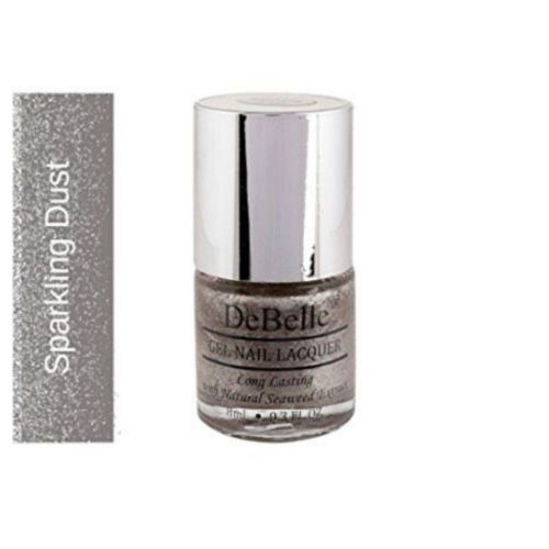 Glitter on your nails with DeBelle gel nail color Sparkling Dust. Shop online at DeBelle Cosmetix online store./
