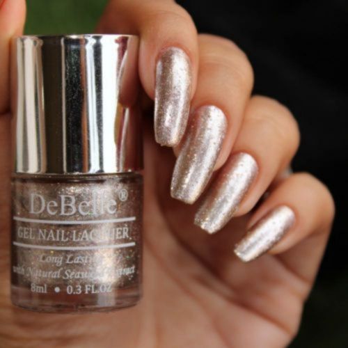 DeBelle Gel Nail Lacquer Sparkling Dust - (Holographic Silver Chrome Nail Polish), 8ml