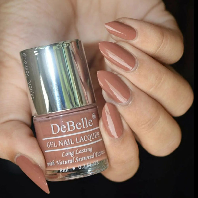 DeBelle Gel Nail Lacquer Toffee Rose - (Choco Brown Nail Polish), 8ml