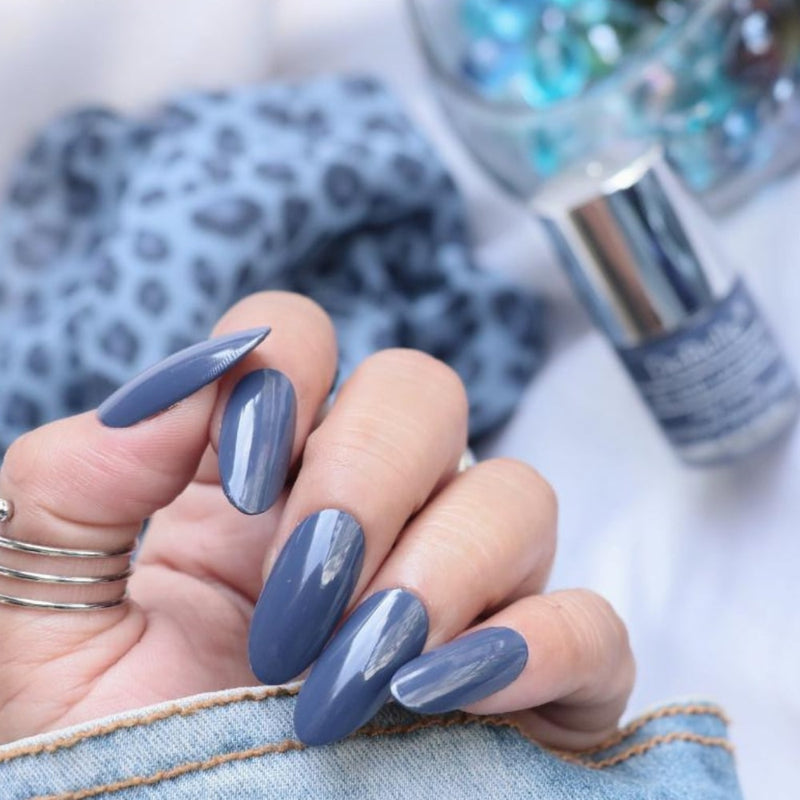 DeBelle Gel Nail Lacquer Twilight Sapphire - (Pastel Dark Navy Blue Nail Polish), 8ml