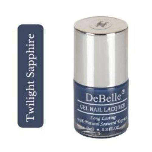 DeBelle Gel Nail Lacquers Combo of 3 Twilight Sapphire , Peony Blossom and Peachy Passion - 8 ml each