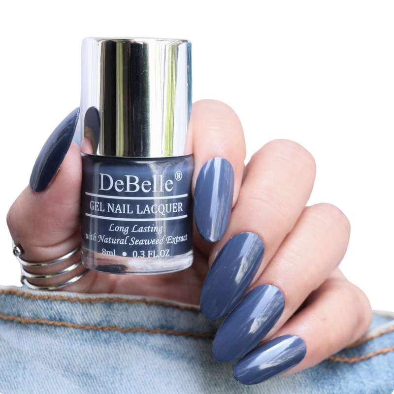 DeBelle Gel Nail Polish - Twilight Sapphire | Pastel Navy Blue Nail Polish  – DeBelle Cosmetix Online Store