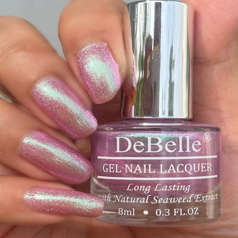 DeBelle Gel Nail Lacquer Unicorn Pearl(Pink with Blue & Green Glitter), 8ml