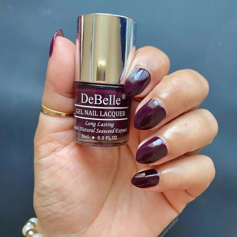 DeBelle Gel Nail Lacquer Glamorous Garnet - (Deep Maroon Nail Polish), 8ml