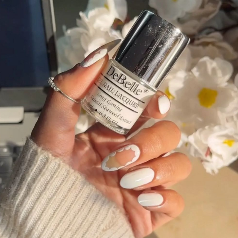DeBelle Gel Nail Lacquer Vanilla Croissant - White Nail Polish 8ml - DeBelle Cosmetix Online Store
