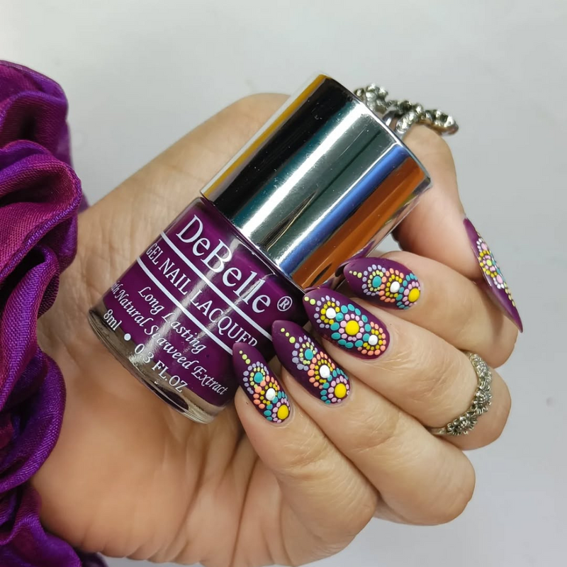 DeBelle Gel Nail Lacquer Luxe Lotus - (Deep Magenta Nail Polish), 8ml - DeBelle Cosmetix Online Store