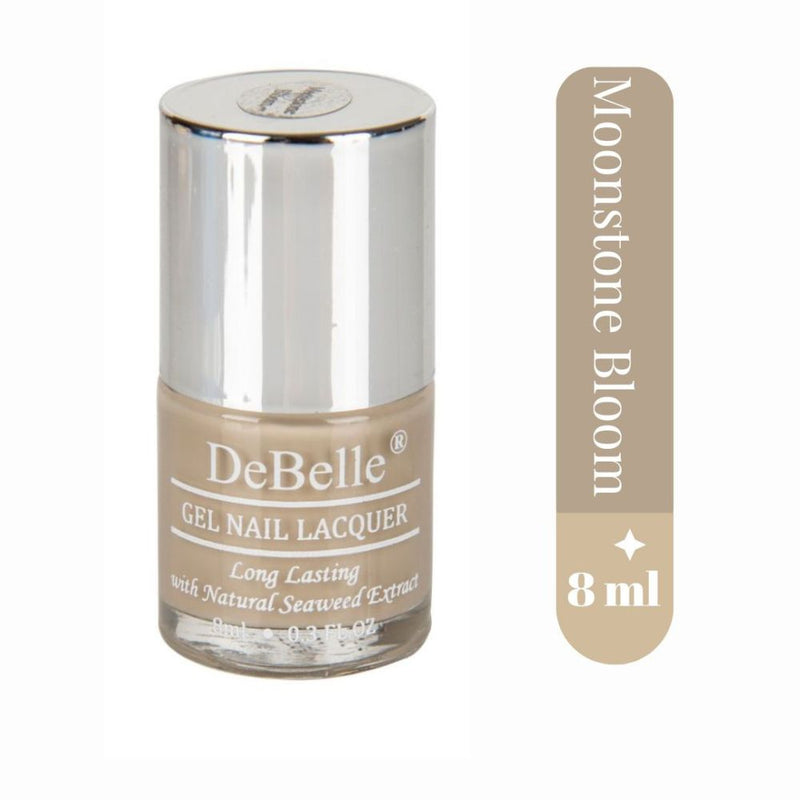 DeBelle Gel Nail Lacquer Moonstone Bloom - (Taupe Grey Nail Polish), 8ml