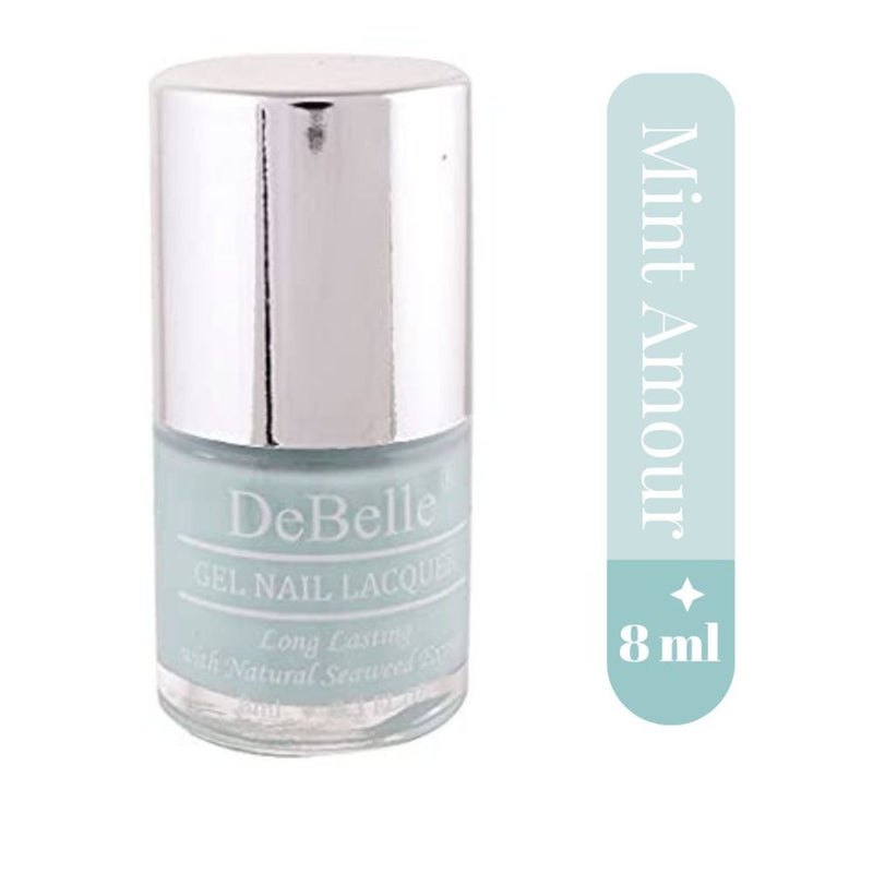 DeBelle Gel Nail Lacquers Combo of 3 Twilight Sapphire, Mint Amour and Yellow Topaz - 8 ml each
