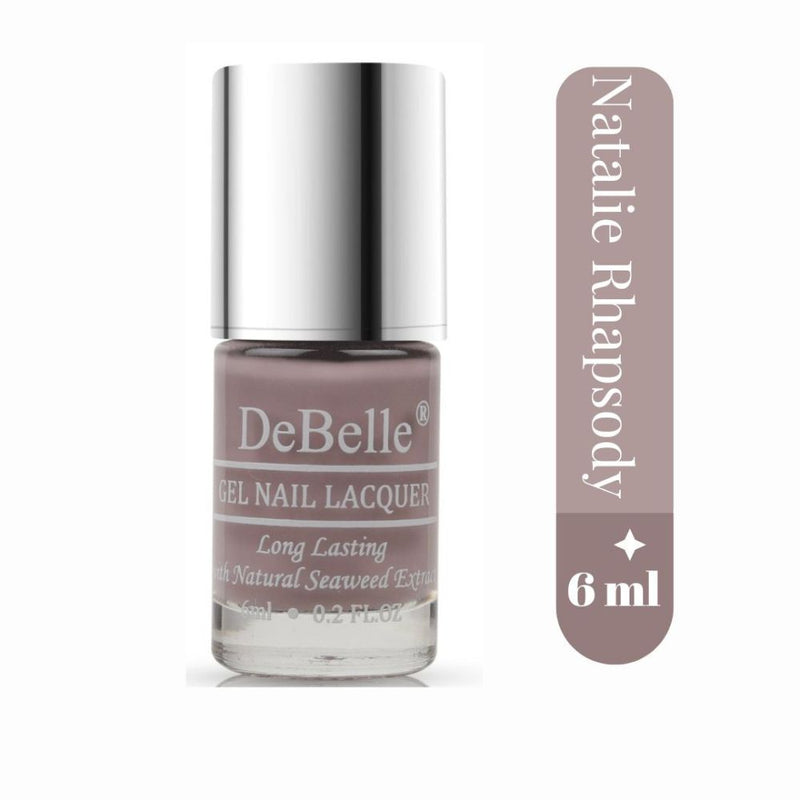 DeBelle Gel Nail Lacquer Natalie Rhapsody (Dark Taupe Nail Polish), 6 ml