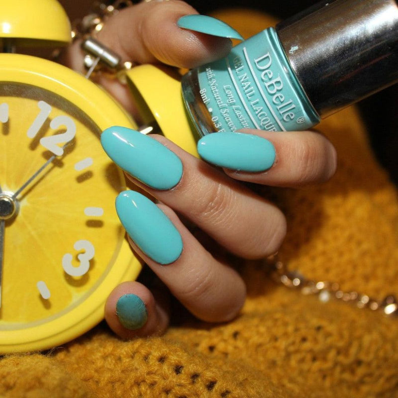 DeBelle Gel Nail Lacquer Tahiti Teal - (Teal Blue Nail Polish), 8ml