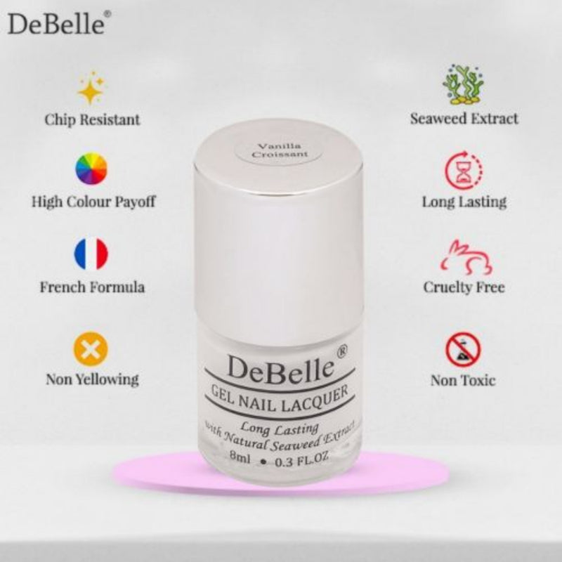 DeBelle Gel Nail Lacquer Vanilla Croissant - White Nail Polish 8ml