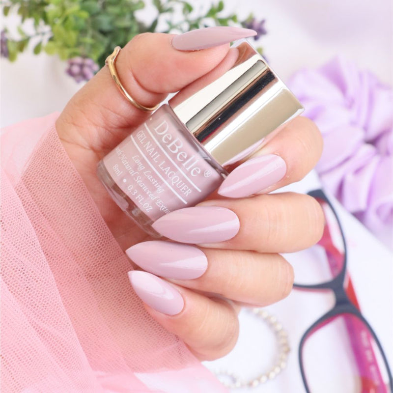 Sheer elegance at your nail tips with DeBelle gel nail color Vintage Frost. Shop online from the comfort of your home at DeBelle Cosmetix online store