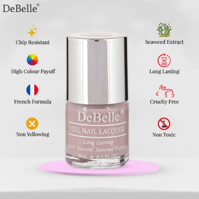 DeBelle Gel Nail Lacquers Combo of 2(Viola Dew, Vintage Frost)