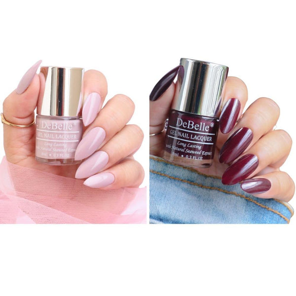 DeBelle Gel Nail Lacquer Combo Vintage Frost & Glamorous Garnet, 16ml