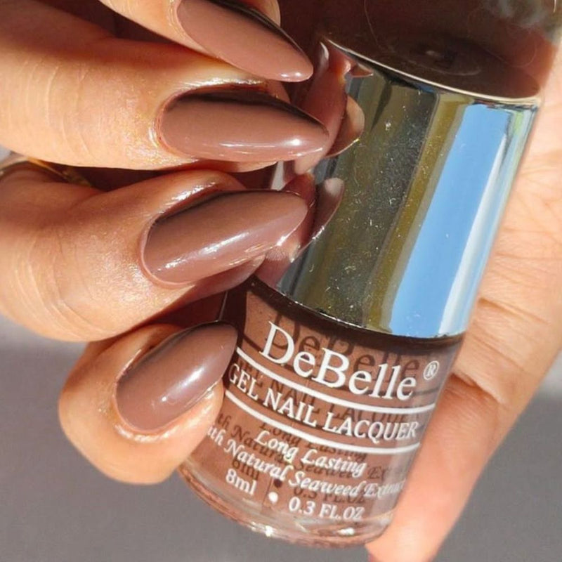 DeBelle Gel Nail Lacquer Woody Chocolate (Chocolate Brown Nail Polish), 8ml