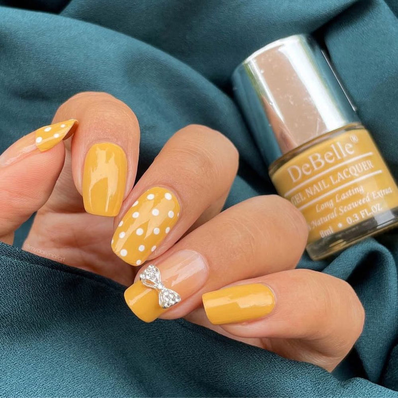 DeBelle Gel Nail Lacquer Yellow Topaz - (Mustard Yellow Nail Polish), 8ml