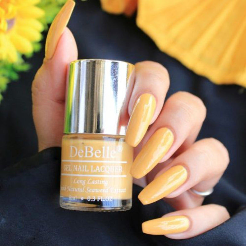 DeBelle Gel Nail Lacquer Yellow Topaz - (Mustard Yellow Nail Polish), 8ml