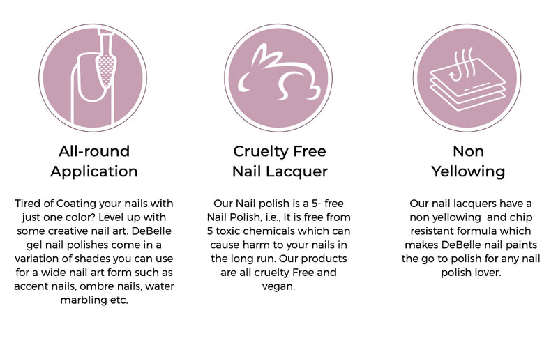 DeBelle Gel Nail Polish All Mademoiselle Mauve Collection Combo of 9