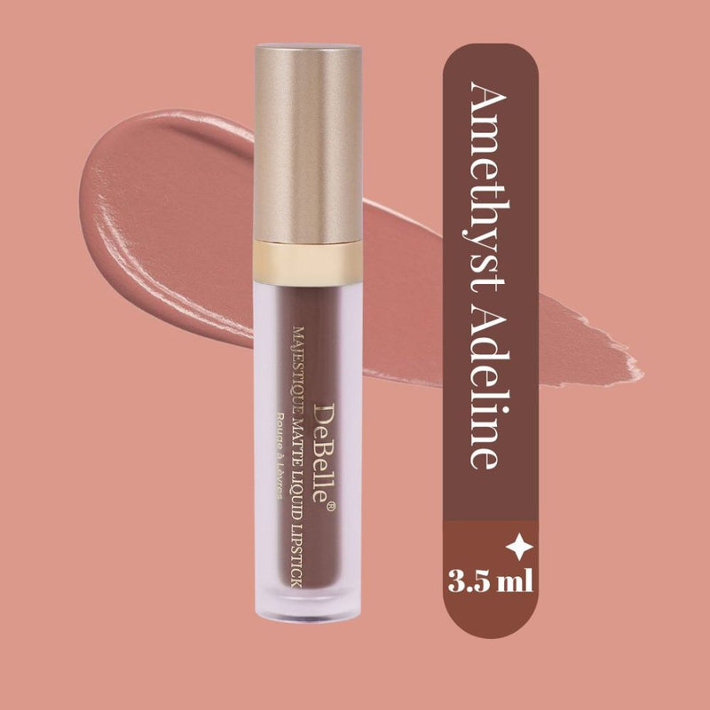 DeBelle Matte Liquid Lipstick Mauve -Amethyst Adeline,3.5 ml | Long lasting | Hyaluronic Acid | Smudge Proof