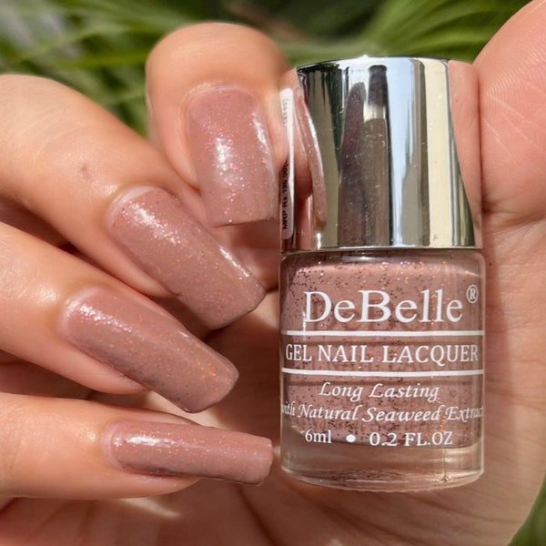 DeBelle Gel Nail Lacquer Angelic Saira (Burnt Mauve with Copper Shimmer Nail Polish) 6 ml