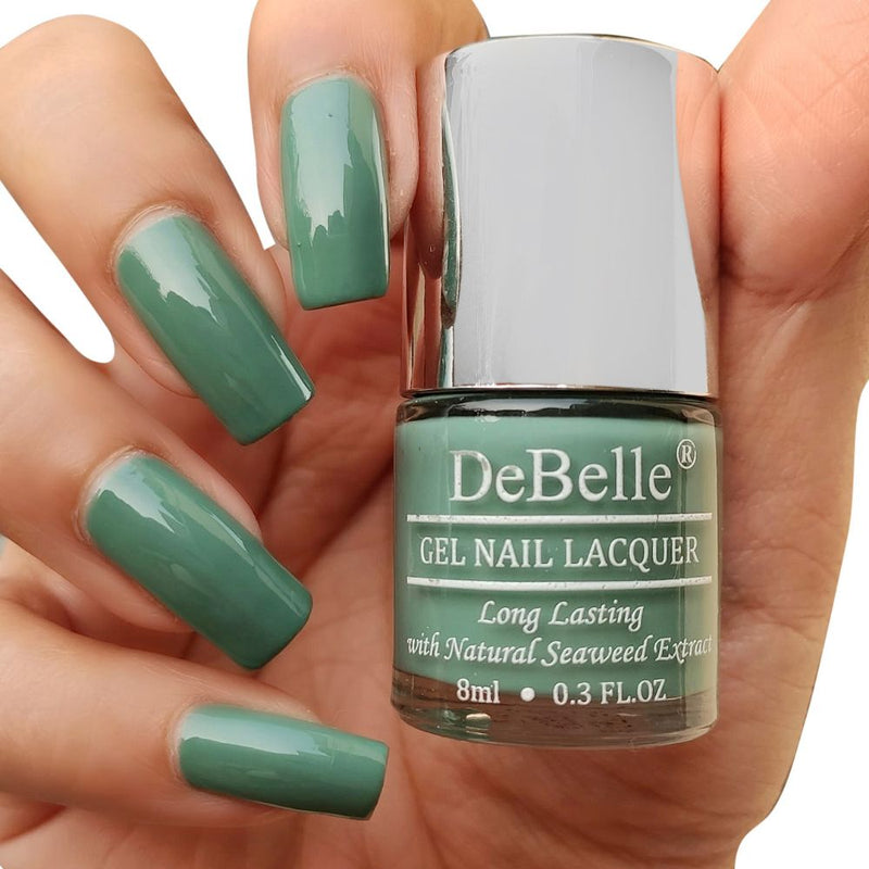 DeBelle Gel Nail Lacquer Asparagus Fern (Sea Green Nail Polish), 8ml