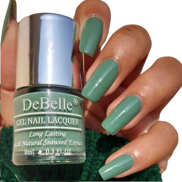 DeBelle Gel Nail Lacquer Asparagus Fern (Sea Green Nail Polish), 8ml