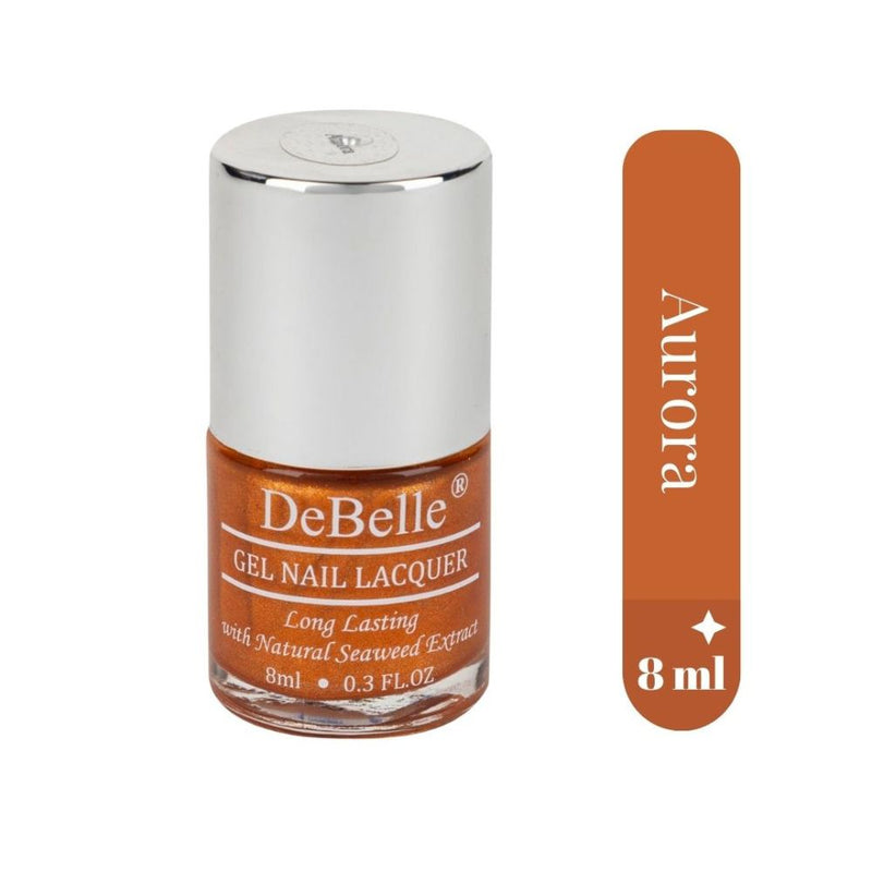 DeBelle Gel Nail Lacquer Aurora - (Amber with Copper Orange Glitter Nail Polish) 8ml