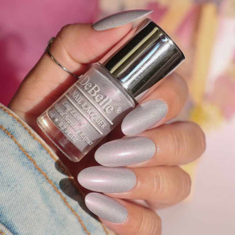DeBelle Gel Nail Lacquer Awesome Andrea (Metallic Light Purple Nail Polish), 6ml